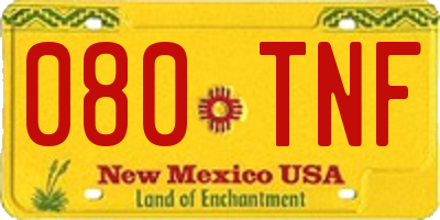 NM license plate 080TNF