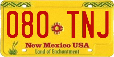 NM license plate 080TNJ