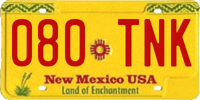 NM license plate 080TNK