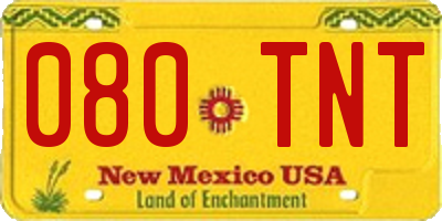 NM license plate 080TNT