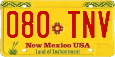 NM license plate 080TNV