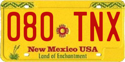 NM license plate 080TNX