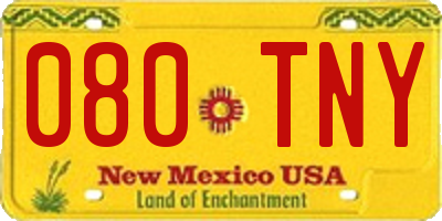 NM license plate 080TNY