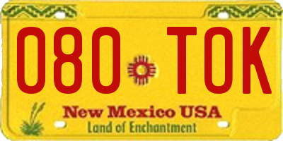 NM license plate 080TOK