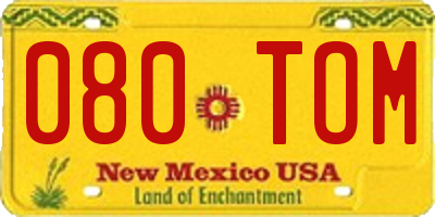 NM license plate 080TOM