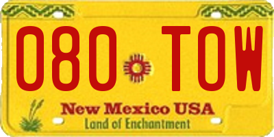 NM license plate 080TOW