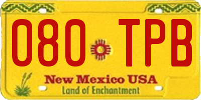 NM license plate 080TPB