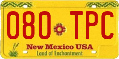 NM license plate 080TPC