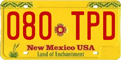 NM license plate 080TPD