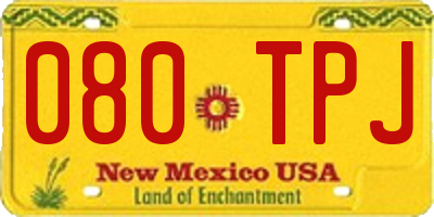 NM license plate 080TPJ