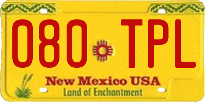 NM license plate 080TPL