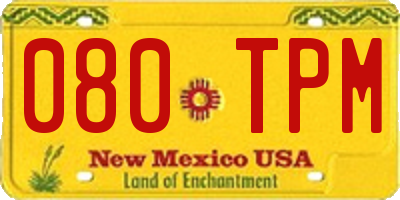 NM license plate 080TPM