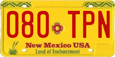NM license plate 080TPN