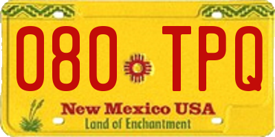 NM license plate 080TPQ
