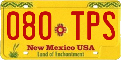 NM license plate 080TPS