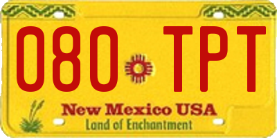 NM license plate 080TPT