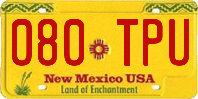 NM license plate 080TPU