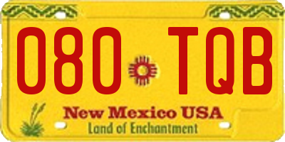 NM license plate 080TQB