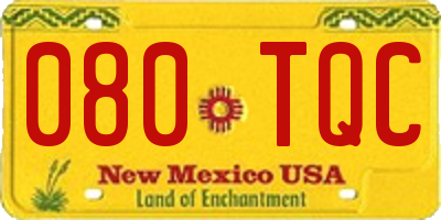 NM license plate 080TQC