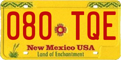 NM license plate 080TQE