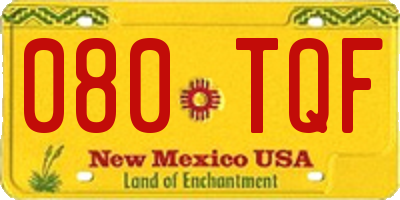 NM license plate 080TQF