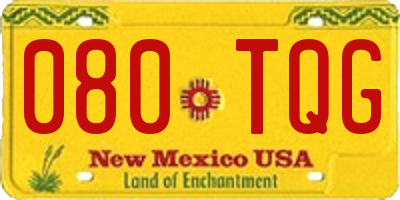 NM license plate 080TQG