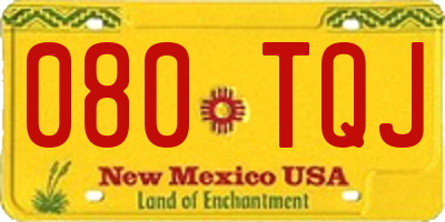 NM license plate 080TQJ