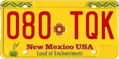 NM license plate 080TQK