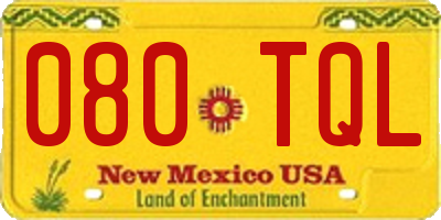 NM license plate 080TQL