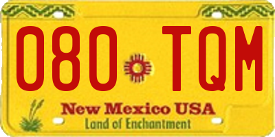 NM license plate 080TQM