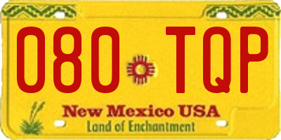 NM license plate 080TQP