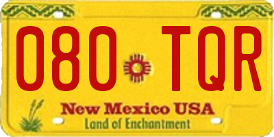 NM license plate 080TQR