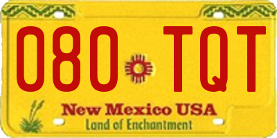 NM license plate 080TQT