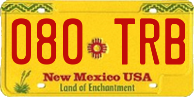 NM license plate 080TRB