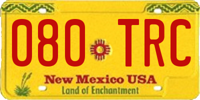 NM license plate 080TRC