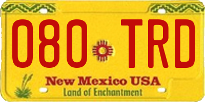 NM license plate 080TRD