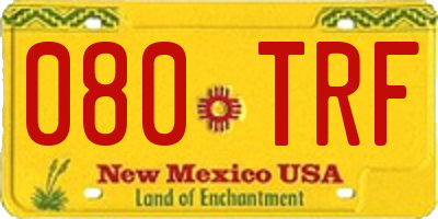 NM license plate 080TRF