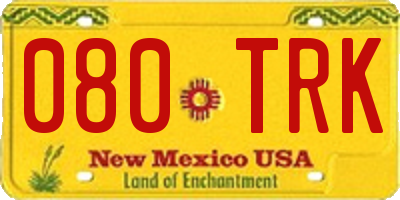 NM license plate 080TRK