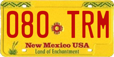 NM license plate 080TRM