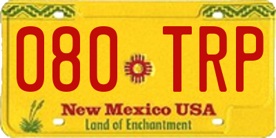 NM license plate 080TRP