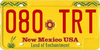 NM license plate 080TRT