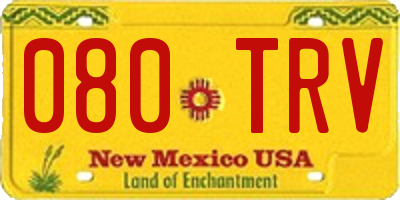 NM license plate 080TRV