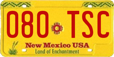 NM license plate 080TSC