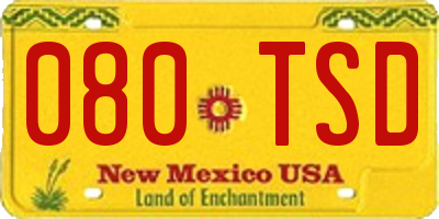 NM license plate 080TSD
