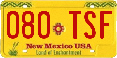 NM license plate 080TSF