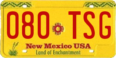 NM license plate 080TSG