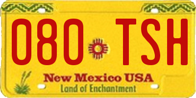 NM license plate 080TSH