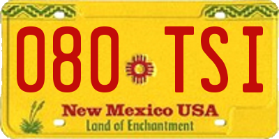 NM license plate 080TSI