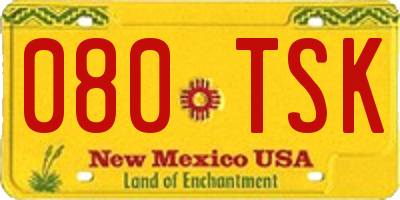 NM license plate 080TSK