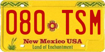 NM license plate 080TSM